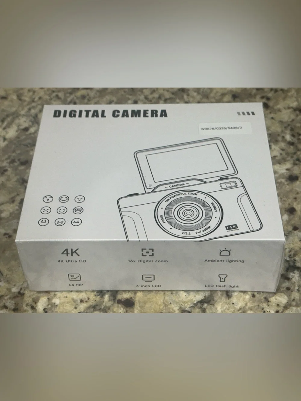 4K Digital Camera with 16X Zoom Anti Shake, 3